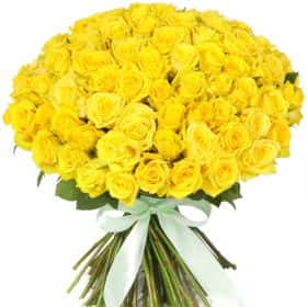 Букет из 75 желтых роз "Топ Сан" 70 см