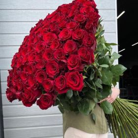 31 гигантская красных роза 150 см 