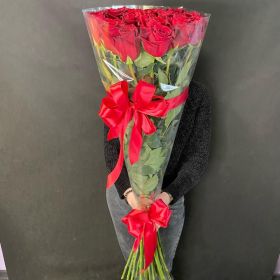 21 гигантская красная роза 150см