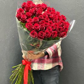 45 гигантских красных роз 150см