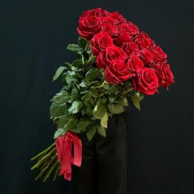 15 гигантских красных роз 170 см