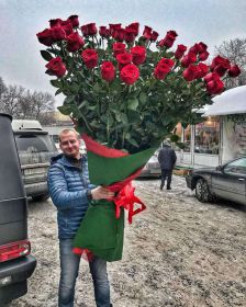 51 гигантская красная роза 200 см 