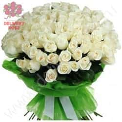 Розы Белые Кенийские 40 см 101 шт