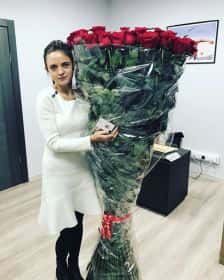 75 гигантских красных роз 170 см