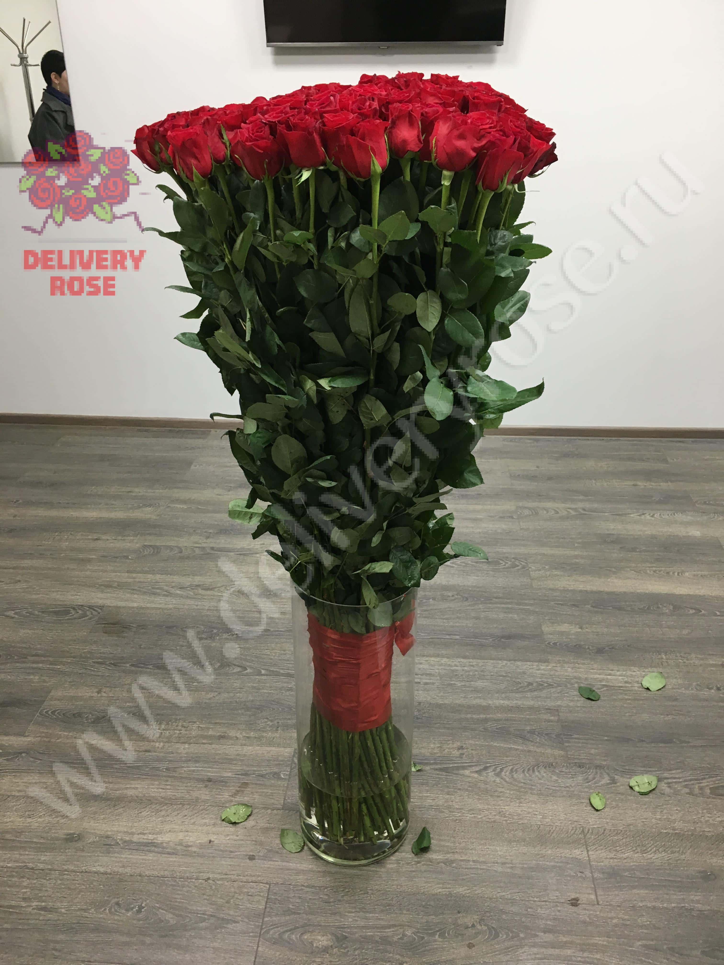 101 гигантская красная роза 150см 