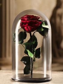 Красная роза в колбе 30 см