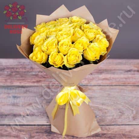 Букет из 25 желтых роз «Илиос»