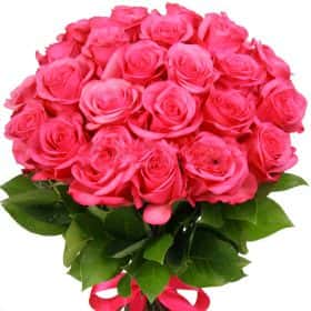 Букет из 25 розовых роз "Черри О" 70 см